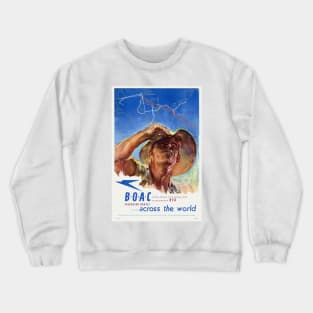 B.O.A.C. Speedbird Routes UK Vintage Poster Crewneck Sweatshirt